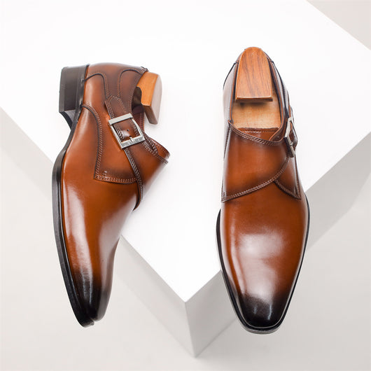Zapatos Formales de Cuero para Hombre Estilo Británico Punta Cuadrada - Image 7
