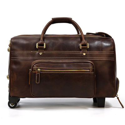 Maletín de Cuero Genuino Vintage para Viajes - Bolsa Retro Estilo Ejecutivo - Image 8