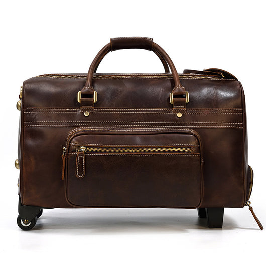 Maletín de Cuero Genuino Vintage para Viajes - Bolsa Retro Estilo Ejecutivo - Image 8