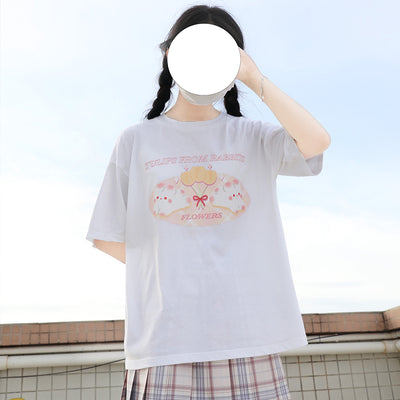 Playera Japonesa de Algodón Adorable para Estudiantes y Novias - Image 5