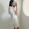 Elegant Women's Dress with Cutout Lace and V-Neck