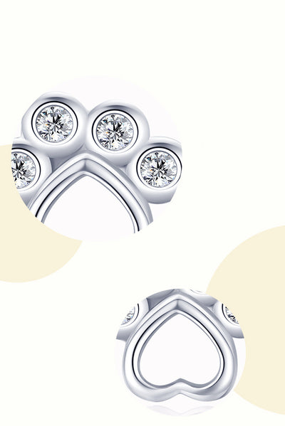 Aretes de Plata Esterlina 925 con Huella de Osito Cuidador - Image 12