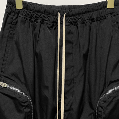 Shorts Harem Motociclista Negro con Bolsillos de Cierre para Hombre - Image 5
