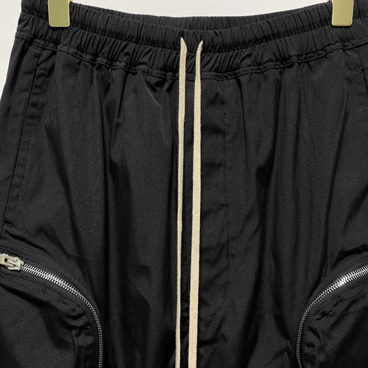 Shorts Harem Motociclista Negro con Bolsillos de Cierre para Hombre - Image 5