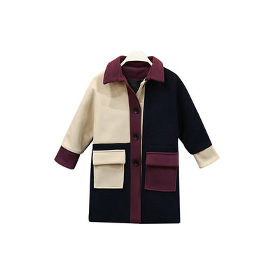 Abrigo de Lana para Niños Grandes Otoño-Invierno Coreano - Image 5