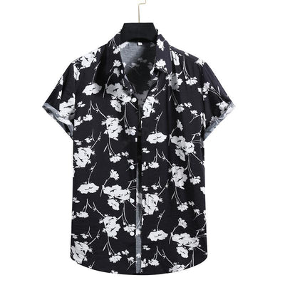 Camisa Casual de Manga Corta con Estampado Floral para Hombre - Image 11
