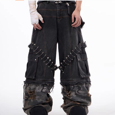 Jeans Hombre Camuflaje con Detalles de Cinta y Pespuntes Estructurados - Image 10