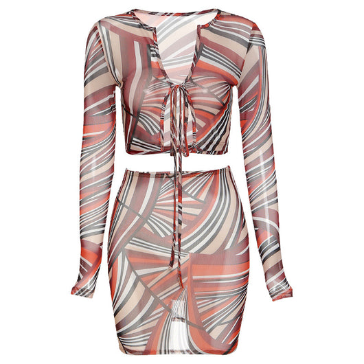 Camiseta Estampada Mesh para Mujer con Cintura Alta y Bolsa - Image 15