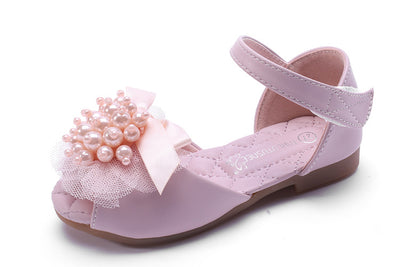 Sandalias Infantiles de Princesa con Punta Abierta, Flores de Perla y Suela Suave - Image 15
