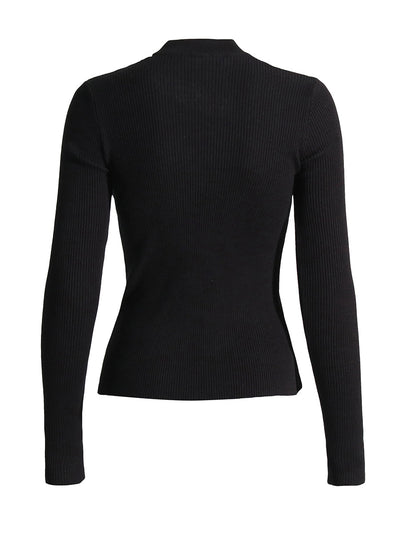 Blusa Tejida Irregular con Detalles Calados para Mujer - Image 3
