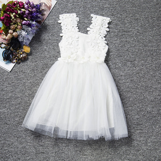 Vestido Infantil de Tirantes con Encaje para Primavera y Verano - Image 11