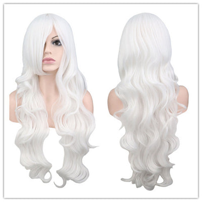 Peluca Cosplay Sirena Anime Rojo Oscuro Cabello Largo Ondulado - Image 8