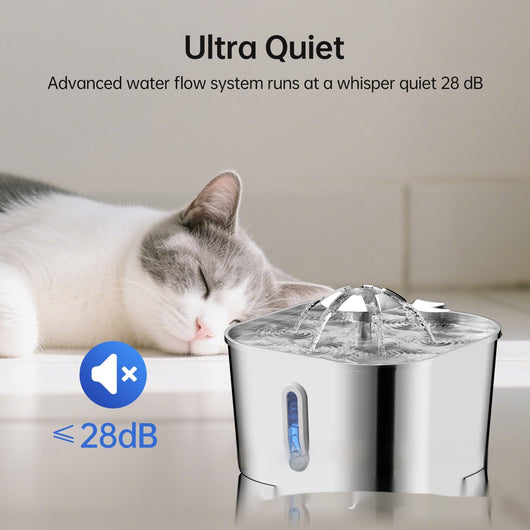 Fuente de Agua Automática para Gatos y Perros 2.2L Acero Inoxidable - Image 2