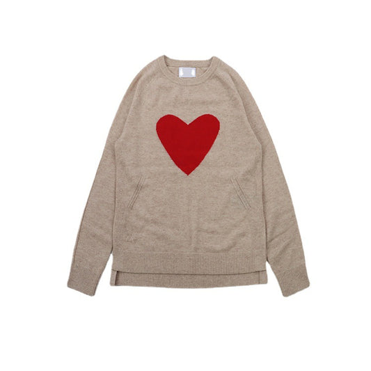 Suéter Francés Cuello Redondo con Patrón de Corazones y Mangas Largas - Image 2