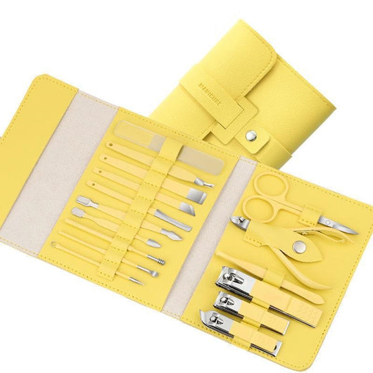 Kit Completo de 16 Herramientas de Manicura en Acero Inoxidable con Estuche PU - Image 17