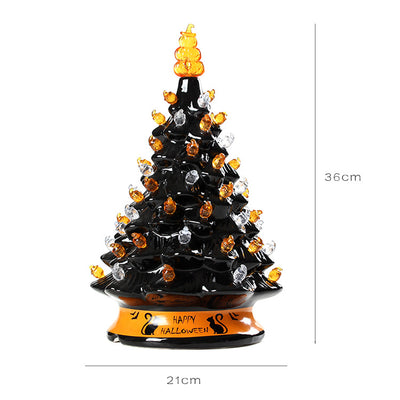 Árbol de Navidad Cerámico Negro con Luces LED Brillantes - Image 6