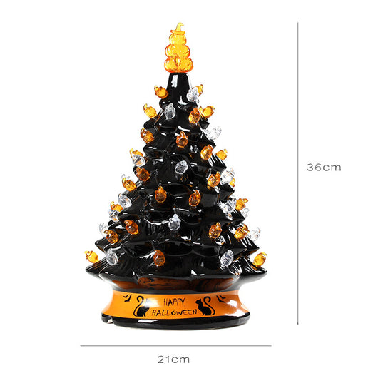 Árbol de Navidad Cerámico Negro con Luces LED Brillantes - Image 6