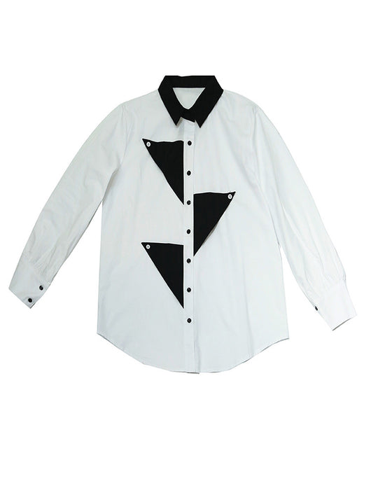 Blusa Blanca Diseño Exclusivo Cuello Muñeca Pespuntes Nicho - Image 5