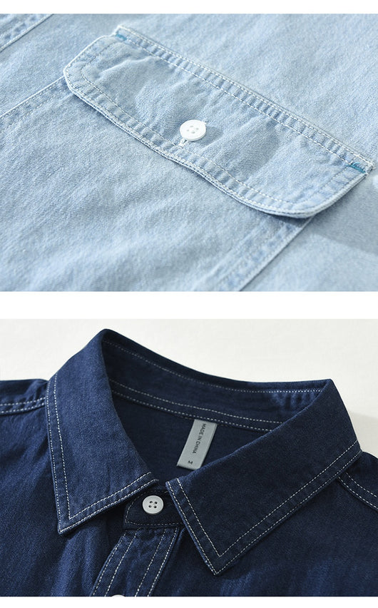 Blusa Denim Artística de Manga Larga Suelta y Casual - Image 13