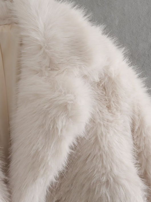 Abrigo de Pelaje Suelto Largo Elegante para Mujer - Image 11