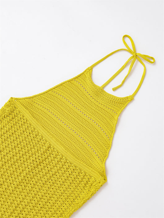 Suéter Tejido Hueco con Escote Halter para Mujer - Image 18