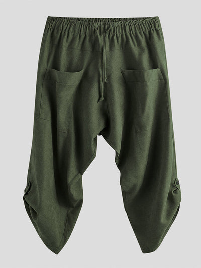Pantalones Holgados de Algodón y Lino Estilo Chino con Puños Estampados - Image 7