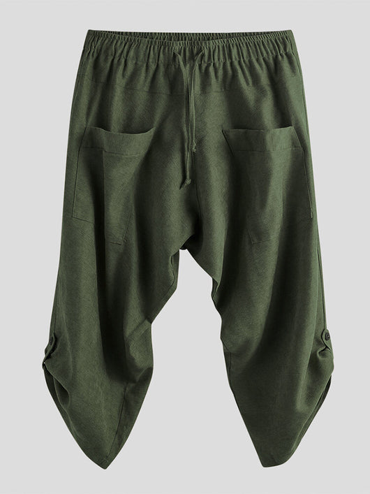 Pantalones Holgados de Algodón y Lino Estilo Chino con Puños Estampados - Image 7