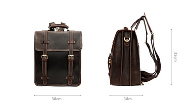 Mochila de Cuero Vintage Crazy Horse para Hombre - Image 7