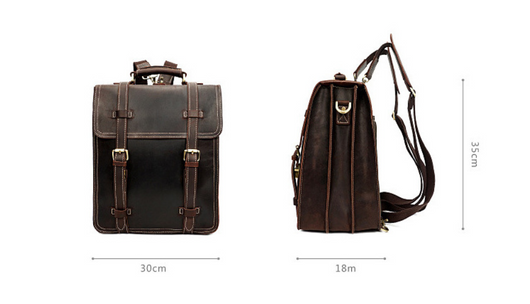 Mochila de Cuero Vintage Crazy Horse para Hombre - Image 7