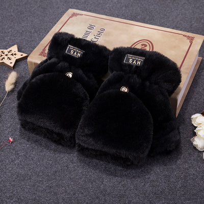Guantes Mitones Cálidos Estilo Coreano para Parejas - Medio Dedo Acolchado - Image 11