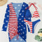 Traje de Baño Tres Piezas Estampado Bandera Patriótico