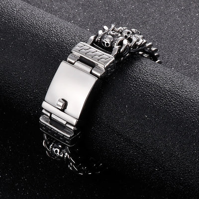 Pulsera de Acero Inoxidable Calavera Retro para Halloween - Image 11