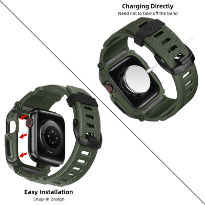 Funda Protectora Apple Watch 45/678 Generaciones Camuflaje con Correa Integrada - Image 12