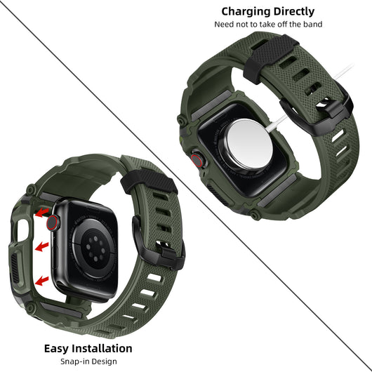 Funda Protectora Apple Watch 45/678 Generaciones Camuflaje con Correa Integrada - Image 12