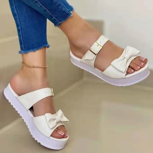Sandalias Planas de Gamuza con Moño para Mujer - Image 7