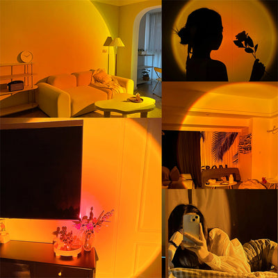 White astronaut sunset lamp humidifier with a 360-degree rotating head and two spray modes, on a light background. - Image 17