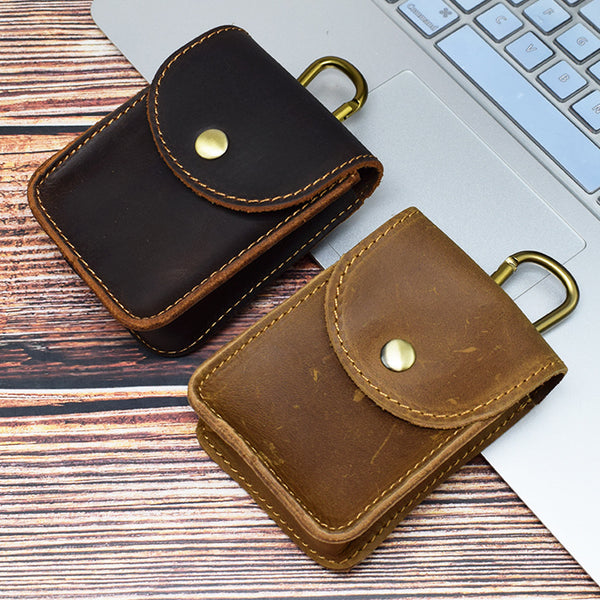 Estuche Plegable para Gafas de Cuero Genuino con Hebilla