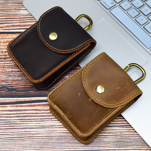 Estuche Plegable para Gafas de Cuero Genuino con Hebilla