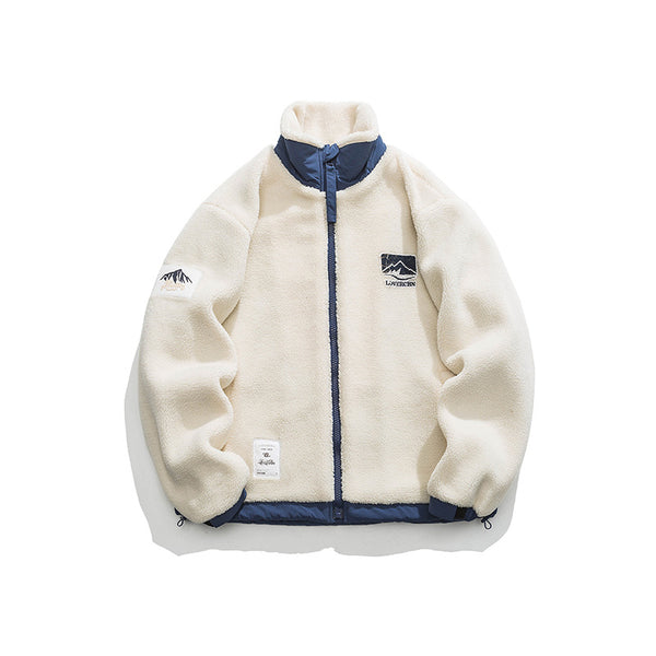 Abrigo de Lana de Cordero y Algodón Blanco Lechoso con Cuello Alzado para Hombre - Image 4
