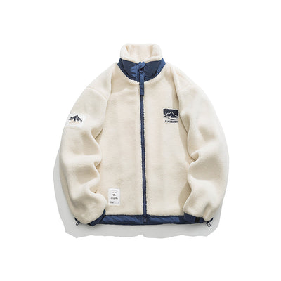 Abrigo de Lana de Cordero y Algodón Blanco Lechoso con Cuello Alzado para Hombre - Image 4