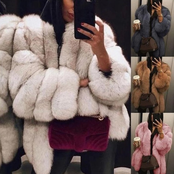 Chaqueta de Felpa Manga Larga para Mujer