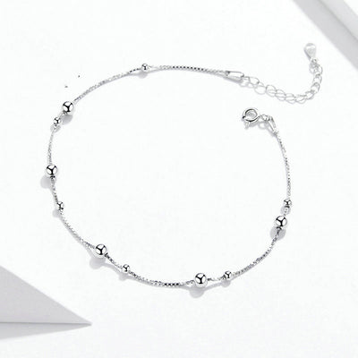 Pulsera Tobillera Elegante Chapada en Oro Blanco para Mujer - Image 4