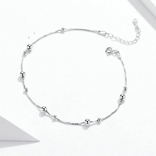 Pulsera Tobillera Elegante Chapada en Oro Blanco para Mujer - Image 4