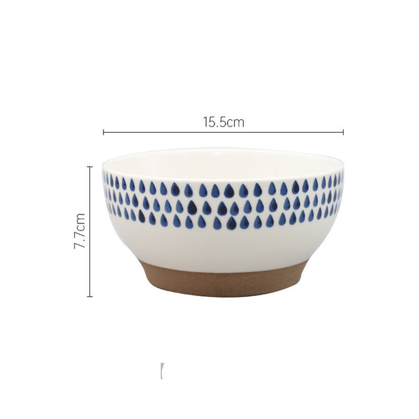 Tazón de Cerámica Azul Gota de Lluvia - Diseño Nórdico Japonés - Image 4