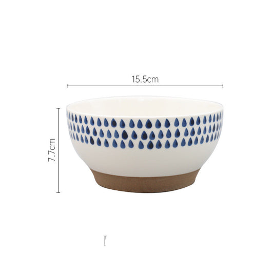 Tazón de Cerámica Azul Gota de Lluvia - Diseño Nórdico Japonés - Image 4