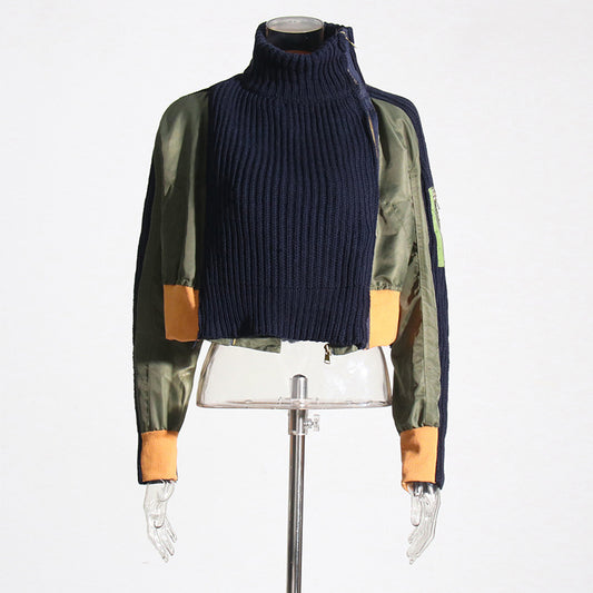 Suéter Cuello Alto Corto Tejido para Mujer - Image 2