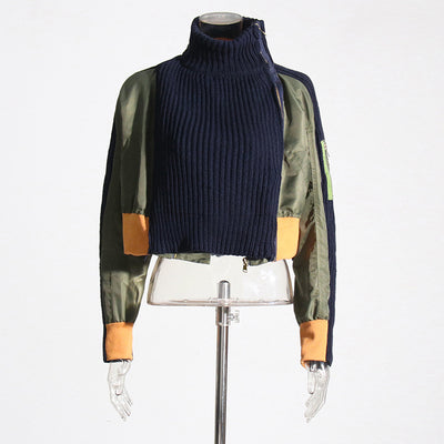 Suéter Cuello Alto Corto Tejido para Mujer - Image 2