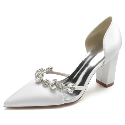 Zapatos de Tacón Cuadrado con Punta Afilada y Cristales Brillantes - Image 27