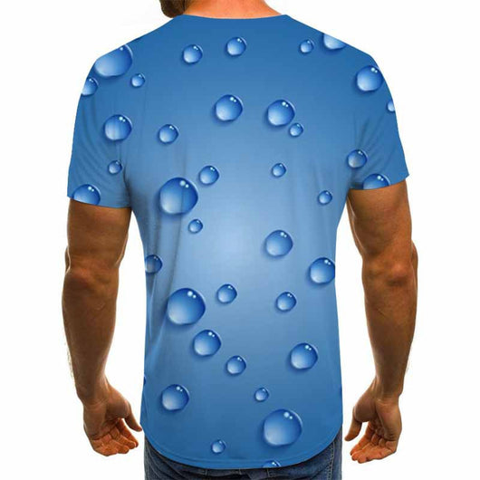 Playera Hombre Estampado Raindrop 3D Manga Corta Moda Trendy - Image 10