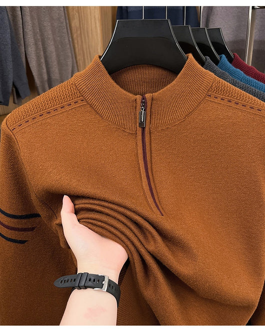 Suéter de Cuello Alto Grueso para Hombre - Lana Cálida Invierno Casual - Image 29